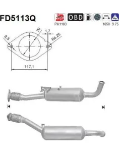 Filtro de partículas diésel AS FD5113Q para NISSAN / OPEL / RENAULT
