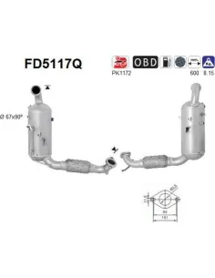 Filtro de partículas diésel AS FD5117Q para FORD | Recambios Colmenar