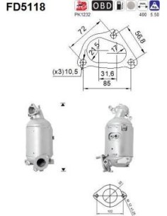 Filtro hollín partí­culas sistema escape
