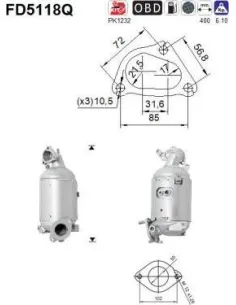 Filtro hollín partí­culas sistema escape