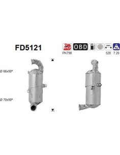 Filtro de partículas diésel AS FD5121 para CITROËN / DS / PEUGEOT