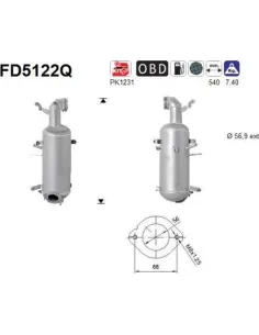 Filtro de partículas diésel AS FD5122Q | Recambios Colmenar