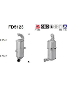 Filtro de partículas diésel AS FD5123 para CITROËN / DS / PEUGEOT