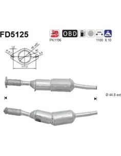 Filtro de partículas diésel AS FD5125 para DACIA / RENAULT