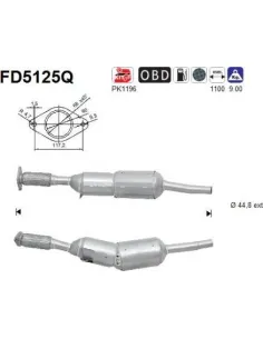 Filtro de partículas diésel AS FD5125Q para DACIA / RENAULT