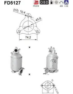 Filtro hollín partí­culas sistema escape