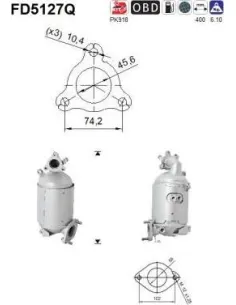 Filtro hollín partí­culas sistema escape