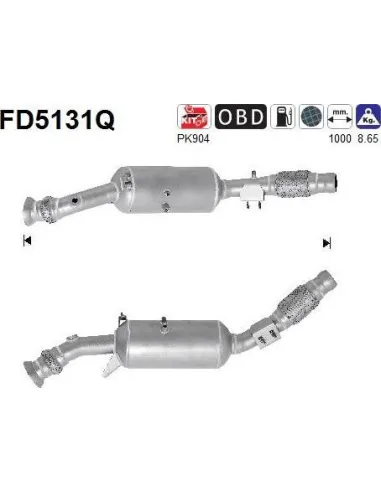 Filtro de partículas diésel AS FD5131Q para MERCEDES