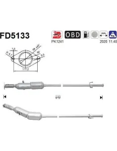 Filtro de partículas diésel AS FD5133 para RENAULT