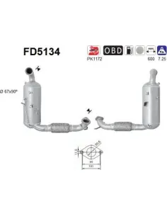 Filtro de partículas diésel AS FD5134 para FORD / MAZDA