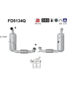Filtro de partículas diésel AS FD5134Q para FORD / MAZDA