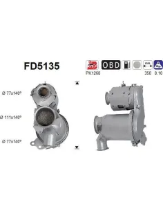Filtro de partículas diésel AS FD5135 para AUDI / SEAT / SKODA