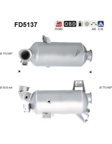 Filtro de partículas diésel AS FD5137 para VOLKSWAGEN