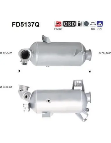 Filtro de partículas diésel AS FD5137Q para VOLKSWAGEN
