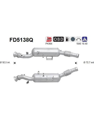 Filtro de partículas diésel AS FD5138Q para MERCEDES