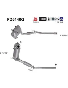 Filtro de partículas diésel AS FD5140Q para AUDI / SEAT / SKODA
