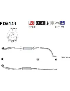 Filtro de partículas diésel AS FD5141 para OPEL | Recambios Colmenar