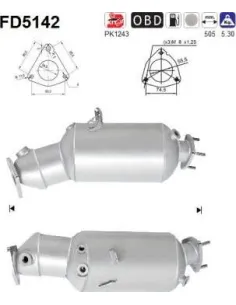 Filtro de partículas diésel AS FD5142 para AUDI | Recambios Colmenar