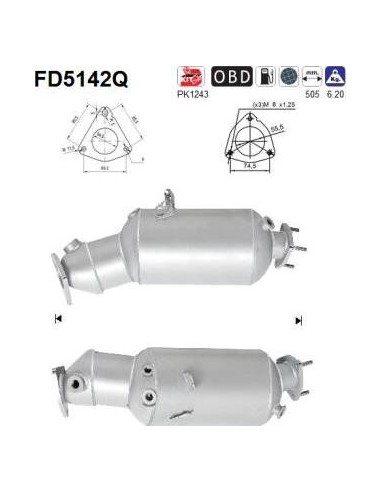 Filtro de partículas diésel AS FD5142Q para AUDI | Recambios Colmenar