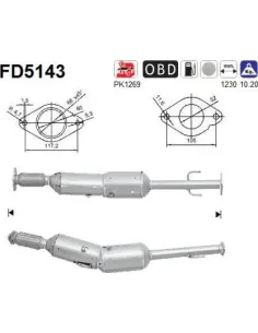 Filtro de partículas diésel AS FD5143 para NISSAN | Recambios Colmenar