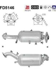Filtro de partículas diésel AS FD5146 para LEXUS | Recambios Colmenar