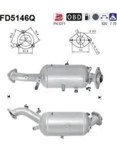 Filtro de partículas diésel AS FD5146Q para LEXUS | Recambios Colmenar
