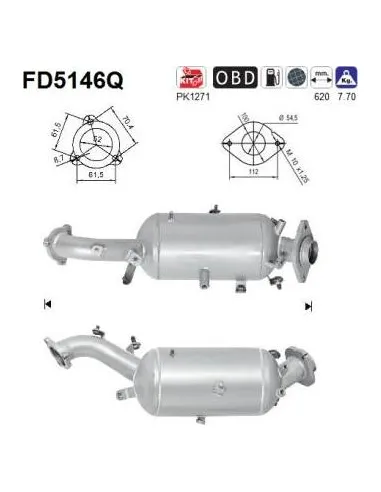 Filtro de partículas diésel AS FD5146Q para LEXUS | Recambios Colmenar