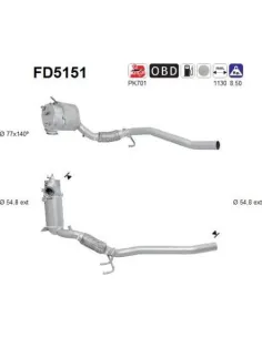 Filtro de partículas diésel AS FD5151 para AUDI / SEAT / SKODA