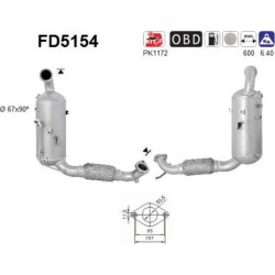 Filtro de partículas diésel AS FD5154 para FORD | Recambios Colmenar