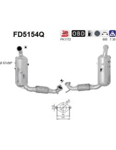 Filtro de partículas diésel AS FD5154Q para FORD | Recambios Colmenar