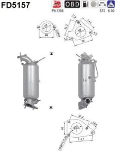 Filtro de partículas diésel AS FD5157 para HONDA | Recambios Colmenar