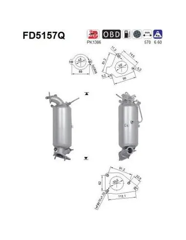 Filtro de partículas diésel AS FD5157Q para HONDA | Recambios Colmenar