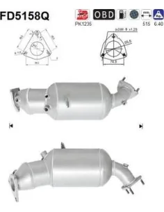 Filtro de partículas diésel AS FD5158Q para SEAT | Recambios Colmenar