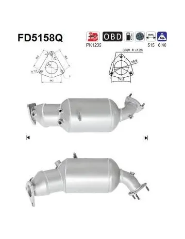Filtro de partículas diésel AS FD5158Q para SEAT | Recambios Colmenar