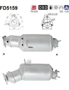 Filtro hollín partí­culas sistema escape