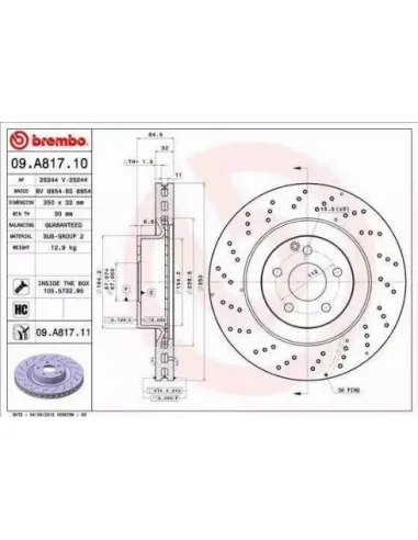 09.A817.10 Disco de freno Brembo