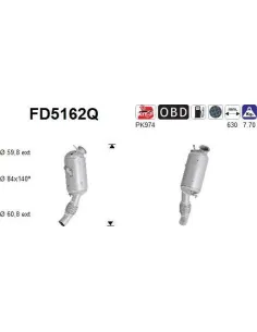 Filtro de partículas diésel AS FD5162Q para BMW | Recambios Colmenar