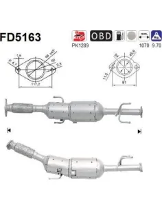 Filtro de partículas diésel AS FD5163 para NISSAN | Recambios Colmenar