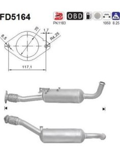 Filtro de partículas diésel AS FD5164 para NISSAN / OPEL / RENAULT