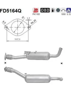 Filtro de partículas diésel AS FD5164Q para NISSAN / OPEL / RENAULT