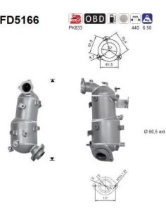 Filtro de partículas diésel AS FD5166 para TOYOTA | Recambios Colmenar