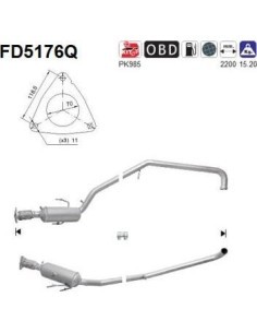 Filtro de partículas diésel AS FD5176Q para CHRYSLER / LANCIA