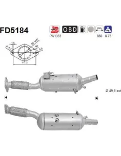 Filtro de partículas diésel AS FD5184 para OPEL / RENAULT
