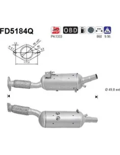 Filtro de partículas diésel AS FD5184Q para OPEL / RENAULT
