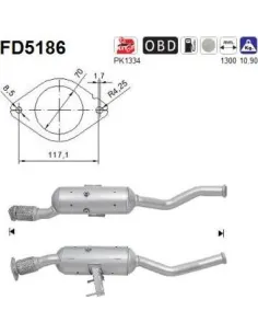 Filtro de partículas diésel AS FD5186 para NISSAN / OPEL / RENAULT