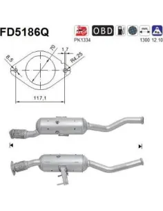 Filtro de partículas diésel AS FD5186Q para NISSAN / OPEL / RENAULT