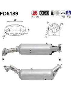 Filtro hollín partí­culas sistema escape
