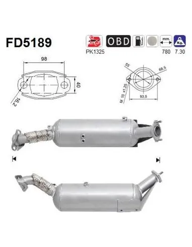 Filtro de partículas diésel AS FD5189 para SUZUKI | Recambios Colmenar