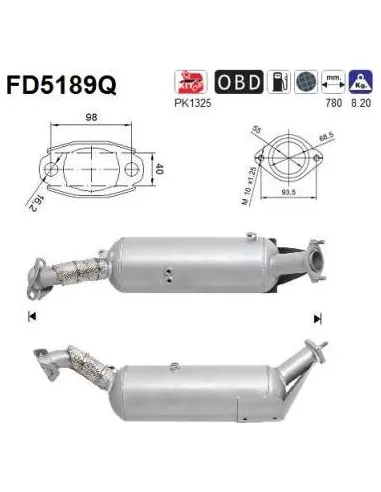 Filtro de partículas diésel AS FD5189Q para SUZUKI