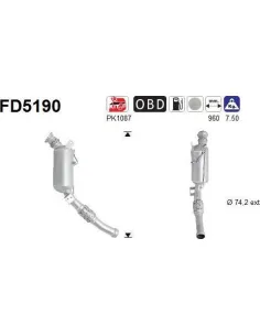 Filtro hollín partí­culas sistema escape